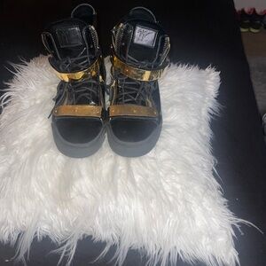 Giuseppe Zanotti Black and Gold High-Tops